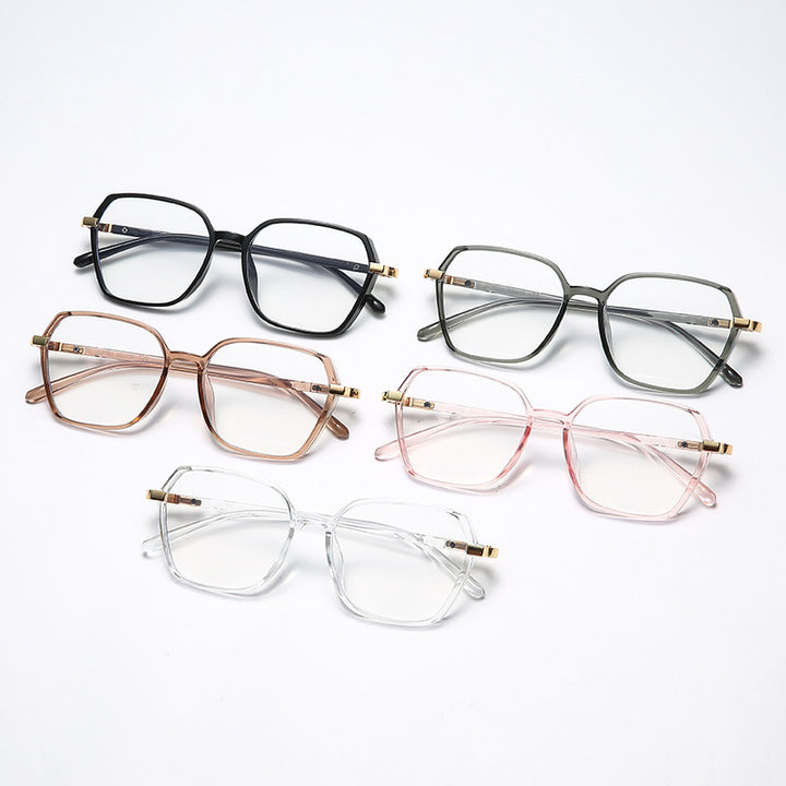 Dame moteriktig kvadratisk lesebrille med gullaccent Skanto