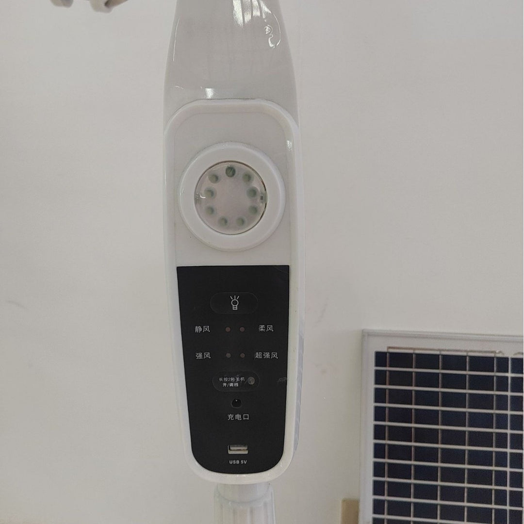 Unisex solcel-drevet stående vifte med intelligent energistyring Skanto