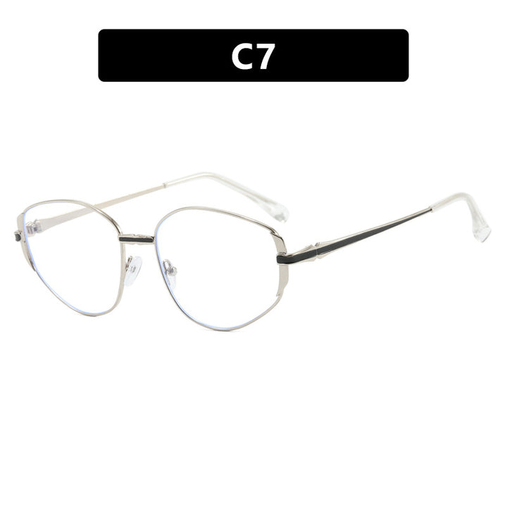 Dame moderne geometrisk solbrille med stilfull metallramme Skanto