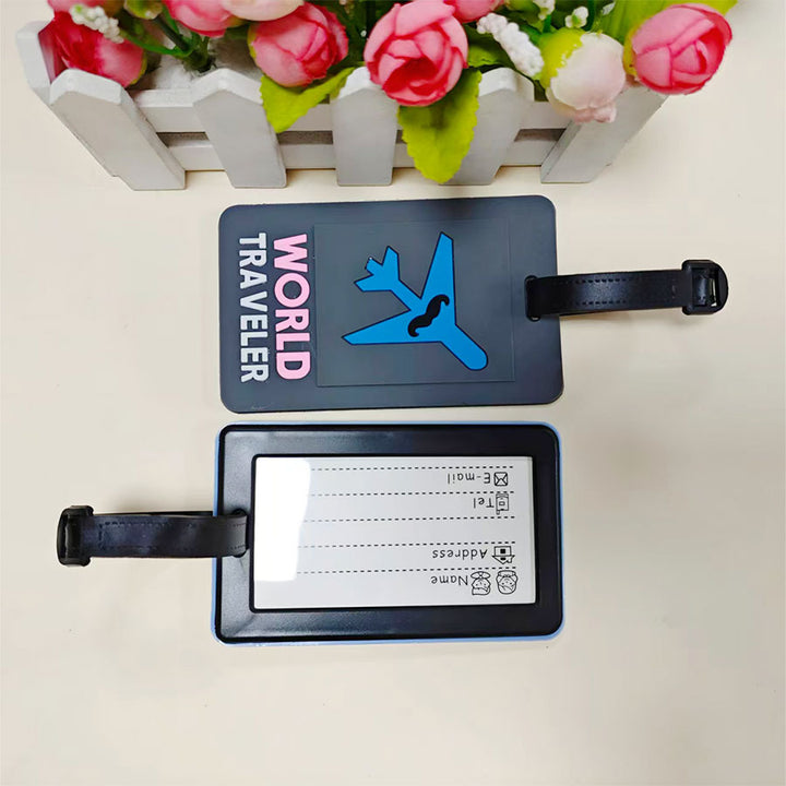 Unisex Travel Theme Silicone Luggage Tag Skanto
