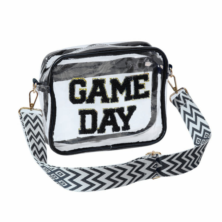 Gjennomsiktig skulderveske med moderne Game Day trykk Skanto