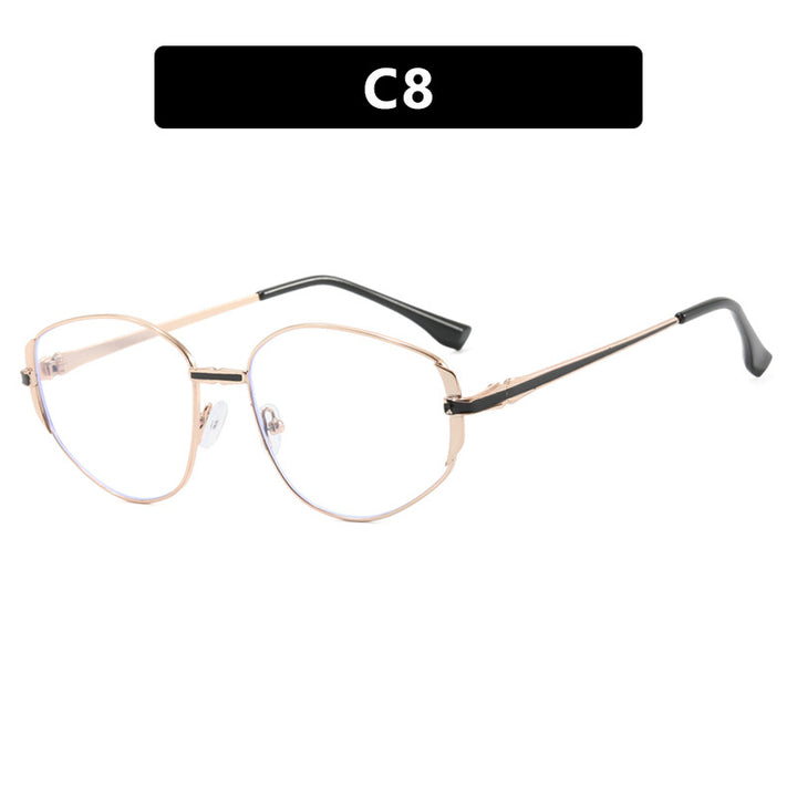 Dame moderne geometrisk solbrille med stilfull metallramme Skanto