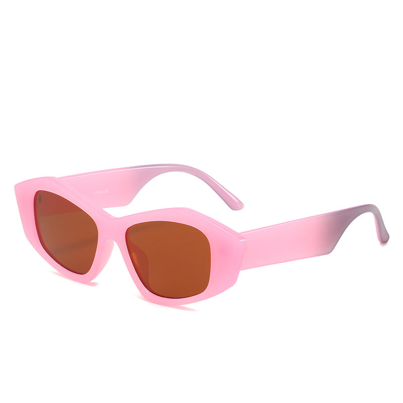 Dame geometrisk solbrille med unik, futuristisk design Skanto