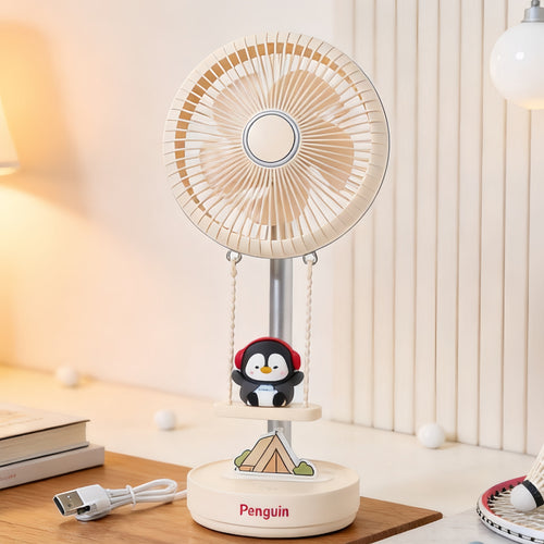 Dame bordvifte med søtt pingvin-design og USB-ladefunksjon Skanto