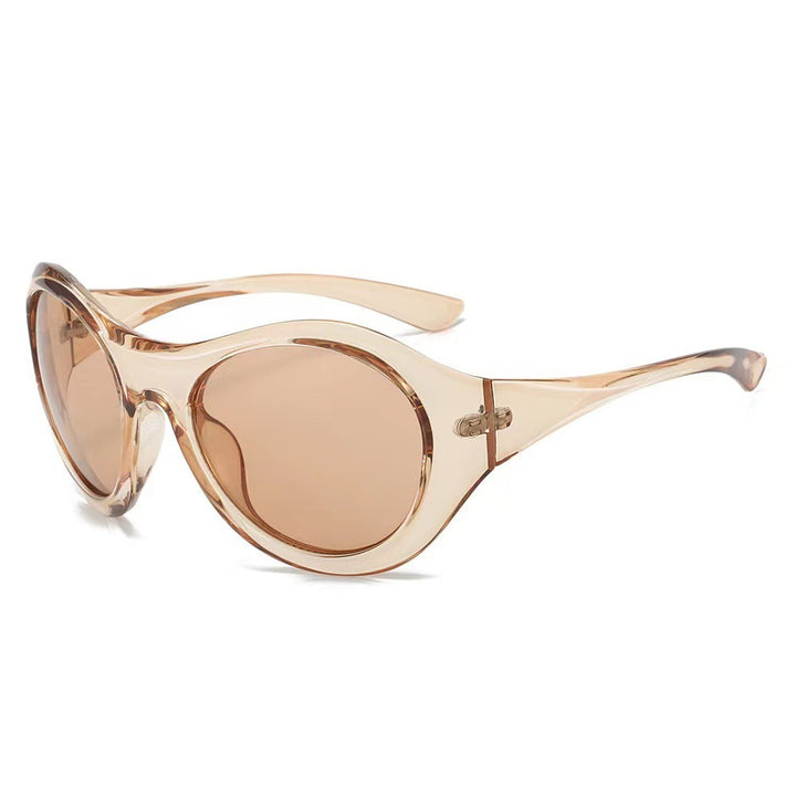 Dame Mote Oval Solbrille med gjennomsiktig ramme Skanto