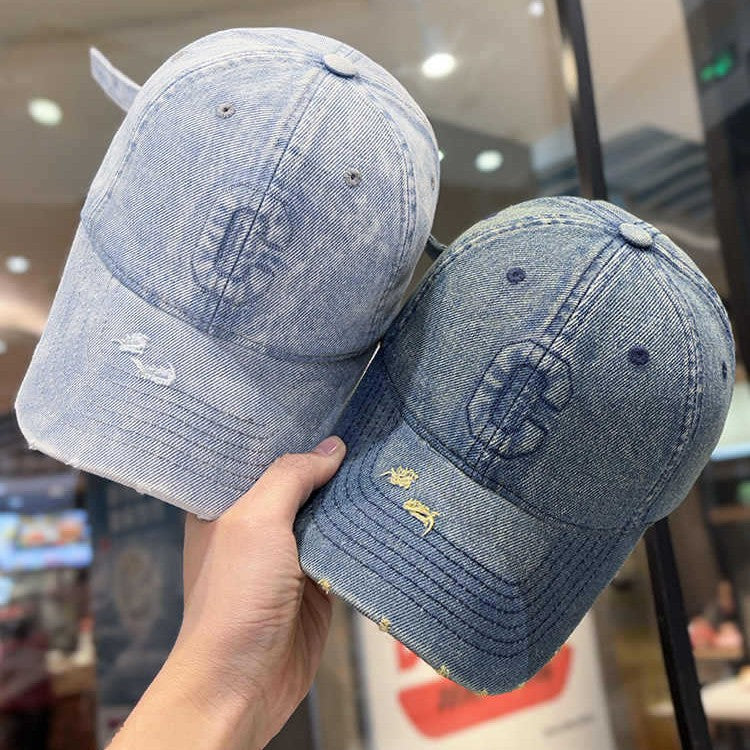 Herre Slitt Denim Baseball Caps Skanto 1784188308