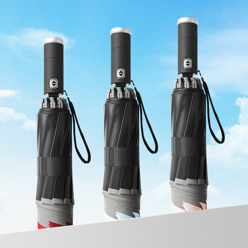 Damer kompakt og innovativ dobbel-trigger-regnparaply Skanto