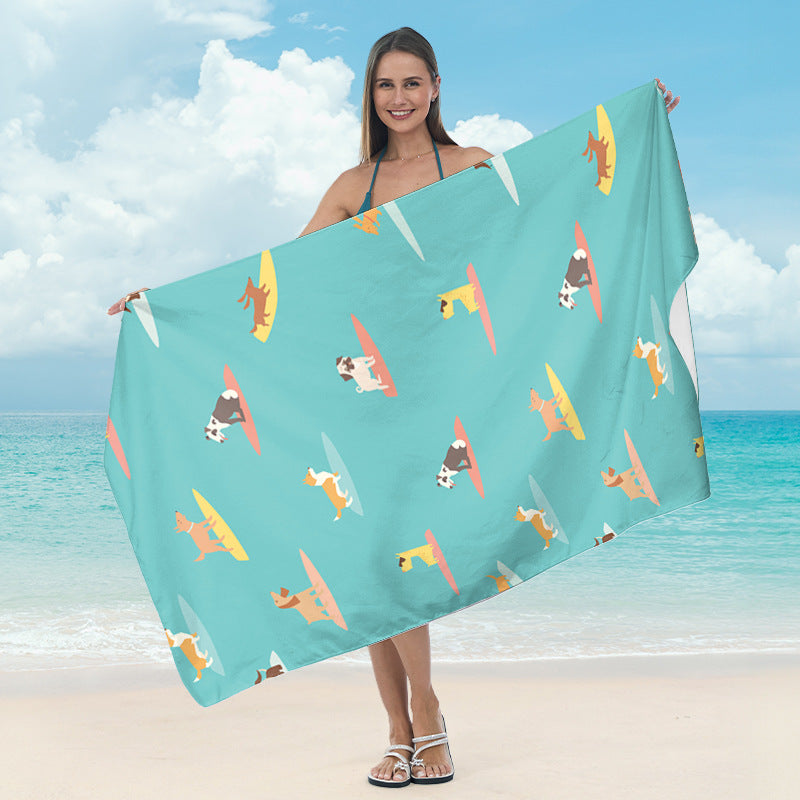 Stort strandhåndkle med tropisk palmemønster Skanto