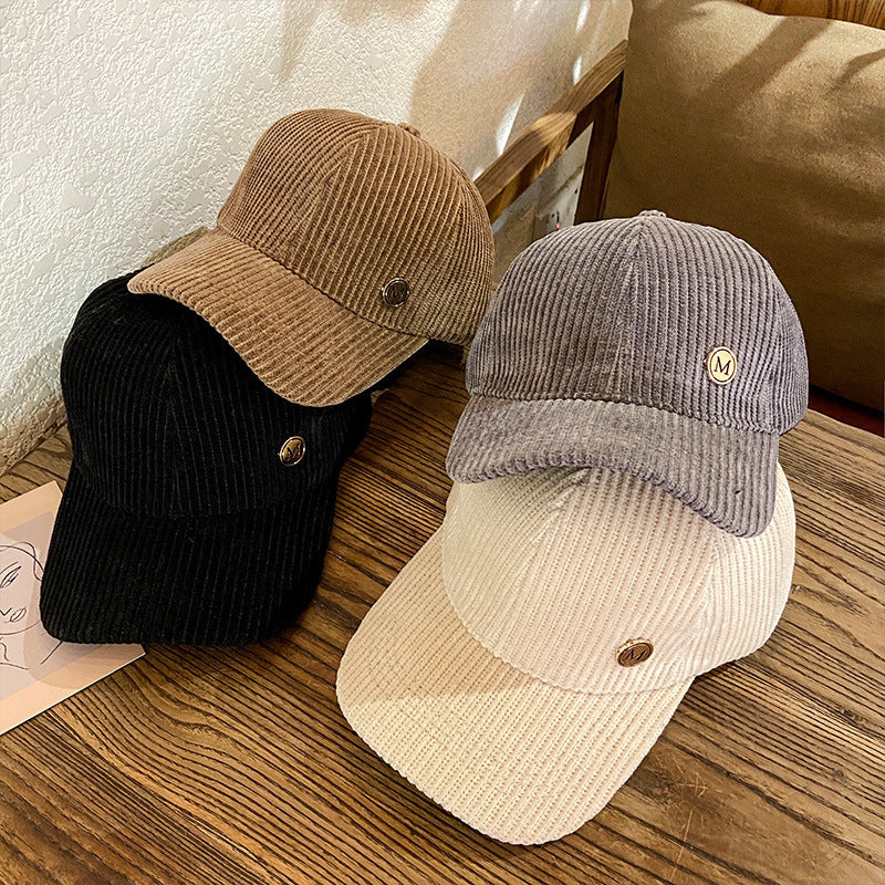Kvinne Textured Corduroy Baseball Cap Skanto