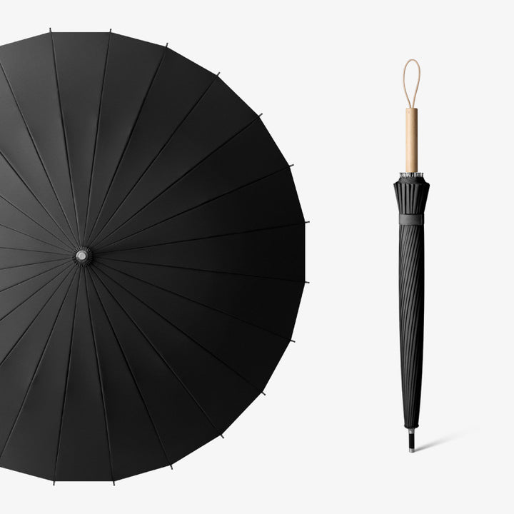 Dame elegant premium sammenleggbart paraply med ergonomisk trekkevett Skanto