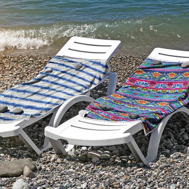 Strandhåndkle i hudvennlig mikrofiber med kreativ mønstermiks Skanto