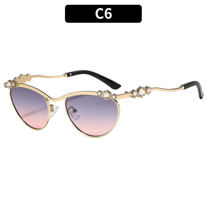 Dame Designer-solbrille med glitrende detaljer Skanto