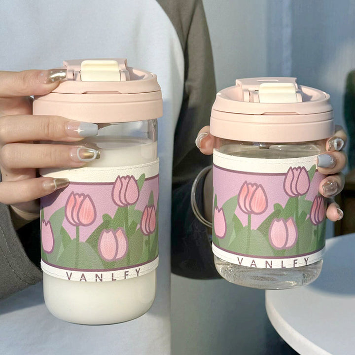 Damen Isoliertrinkbecher mit elegantem Blumenmuster Skanto