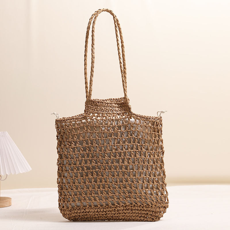 Håndlaget nett tote bag av naturmateriale Skanto