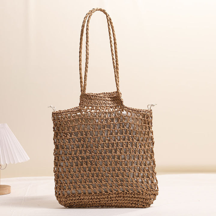 Håndlaget nett tote bag av naturmateriale Skanto