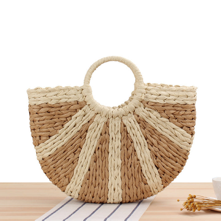Elegant Straw Bag with Fixed Handle Skanto