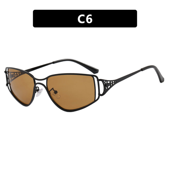 Dame eksklusive Cat-Eye solbriller med elegante dekorasjoner Skanto