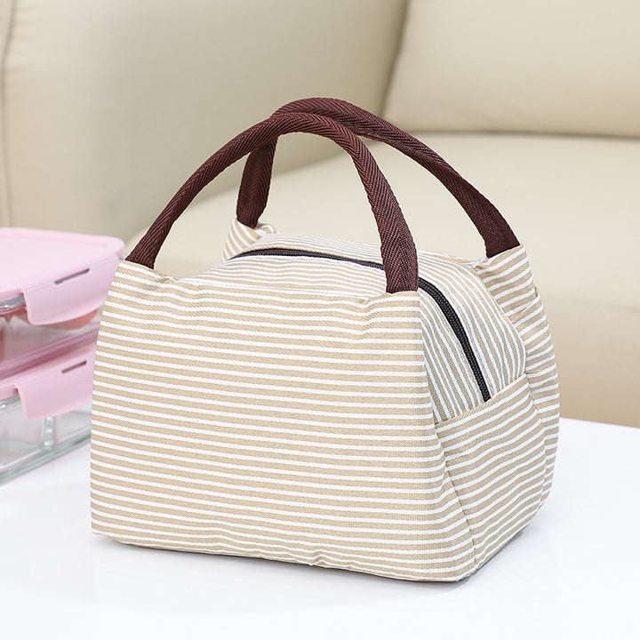 Insulated lunch bag with elegant stripe pattern Skanto