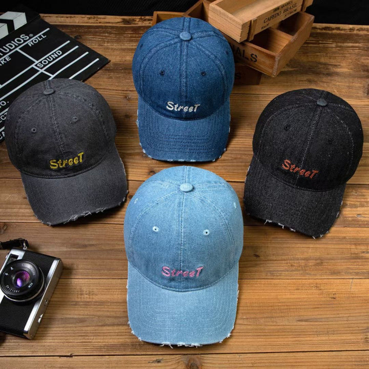 Kvinneødelagt denim baseball cap Skanto 1784084141