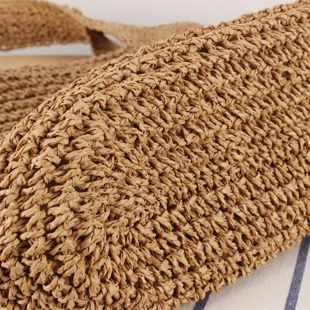 Lett strandveske med raffinert flette Skanto