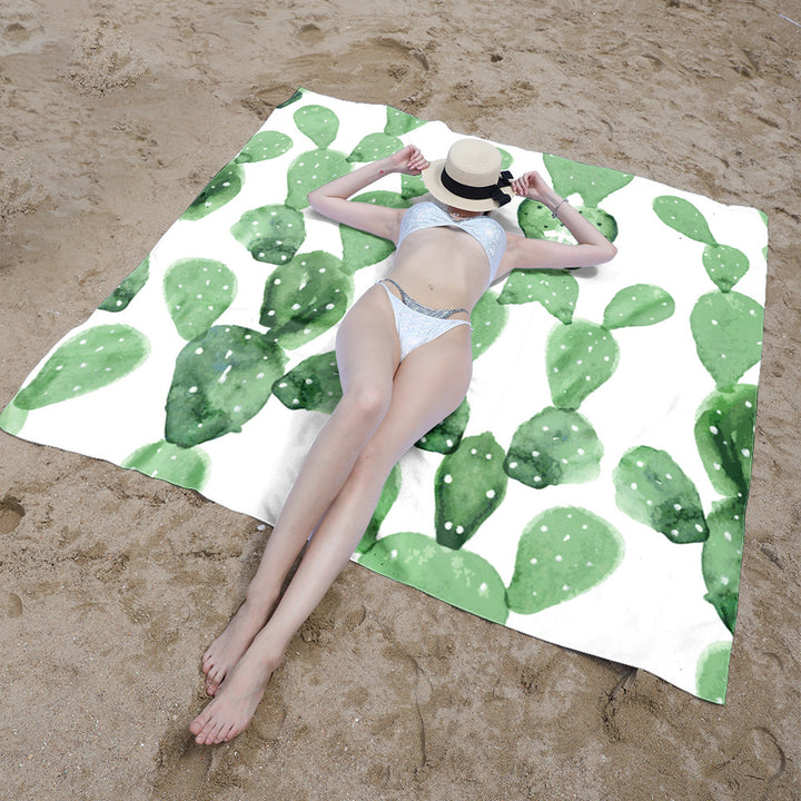 Strandteppe med blomsteraktig kaktusmønster Skanto