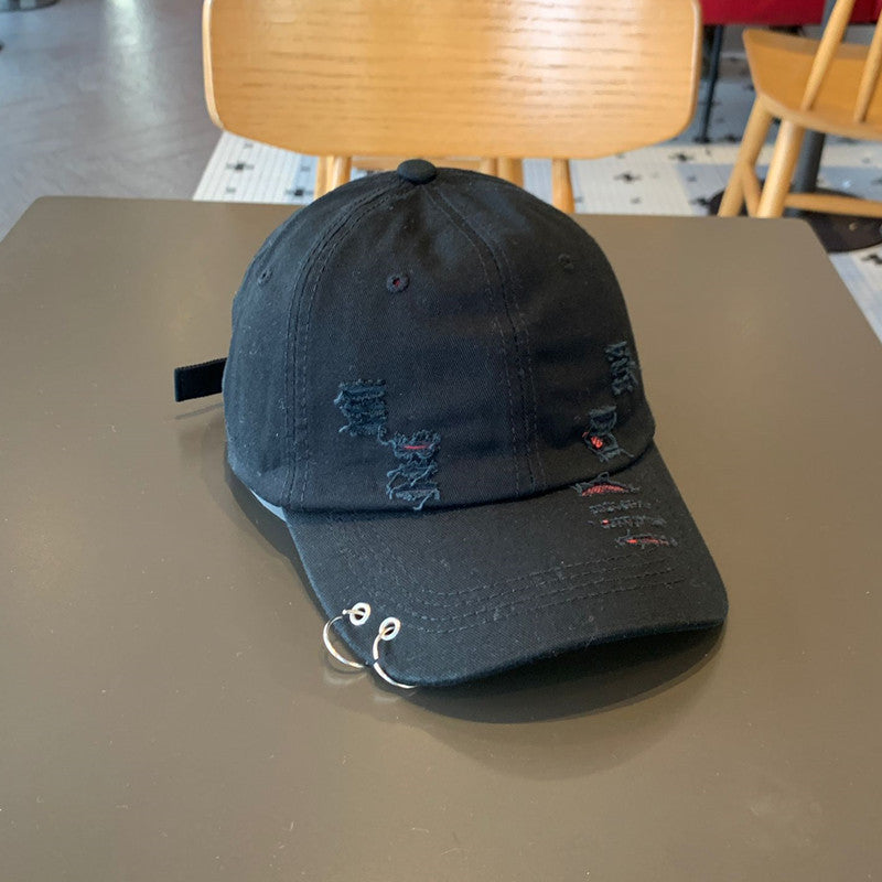 Unisex Slittet Bomull Justerbar Baseball Cap Skanto
