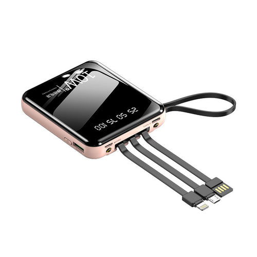 Bærbar powerbank med digital effektvisning og multifunksjonelt kabel Skanto