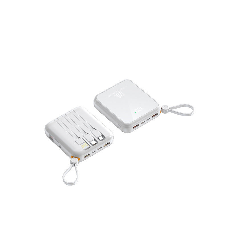 Bærbar powerbank med integrert ladekabel og LED-skjerm Skanto