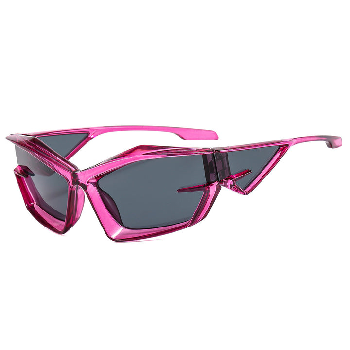 Damer futuristisk solbrille med unikt polygon-design Skanto