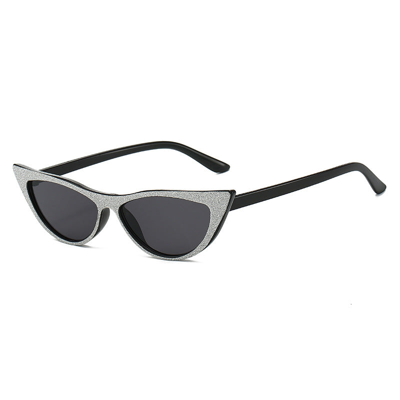 Dame Cat-Eye solbriller med glitrende ramme Skanto