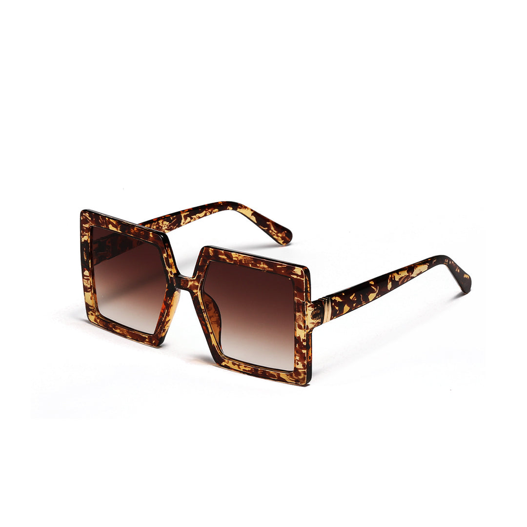 Dame geometrisk solbrille med moderne, bred ramme Skanto