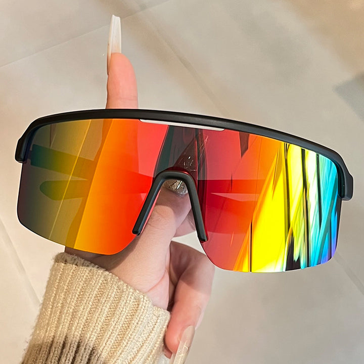 Unisex nan sporty Shield-solbriller med hel visirglass og sklisikre nesepader Skanto
