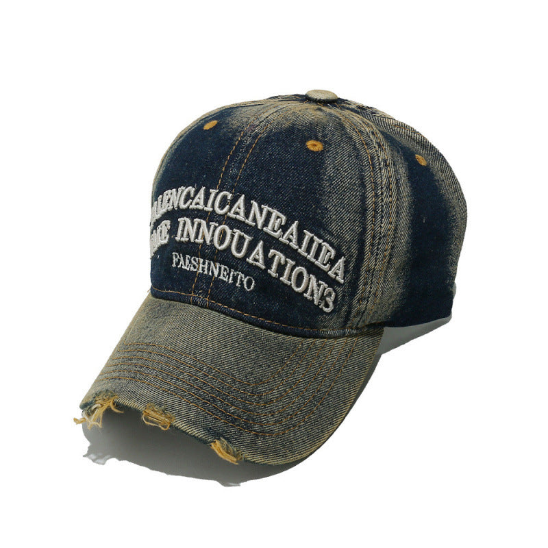 Kvinne Slitt Denim Grafisk Baseballcaps Skanto