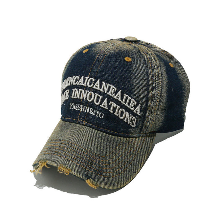 Kvinne Slitt Denim Grafisk Baseballcaps Skanto