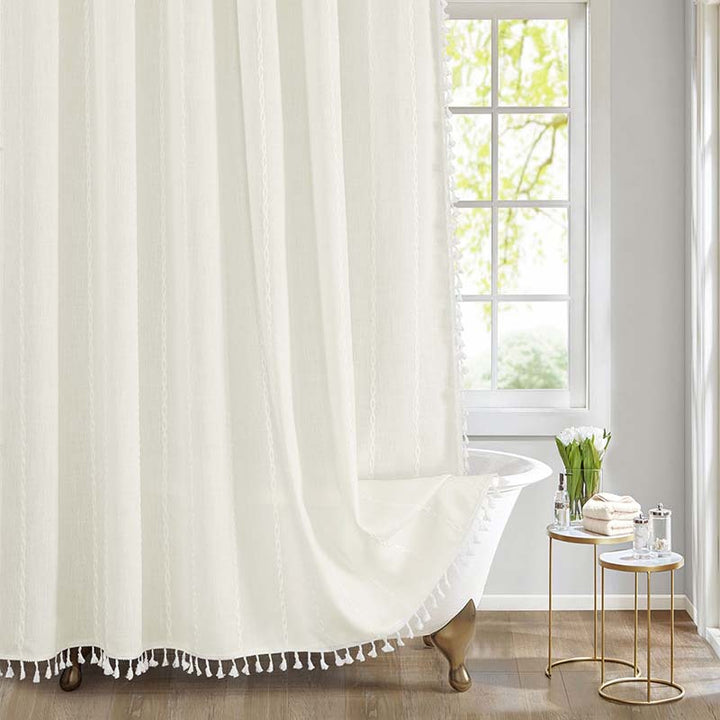 Teksturert Rutenett Design Vindusgardin Skanto