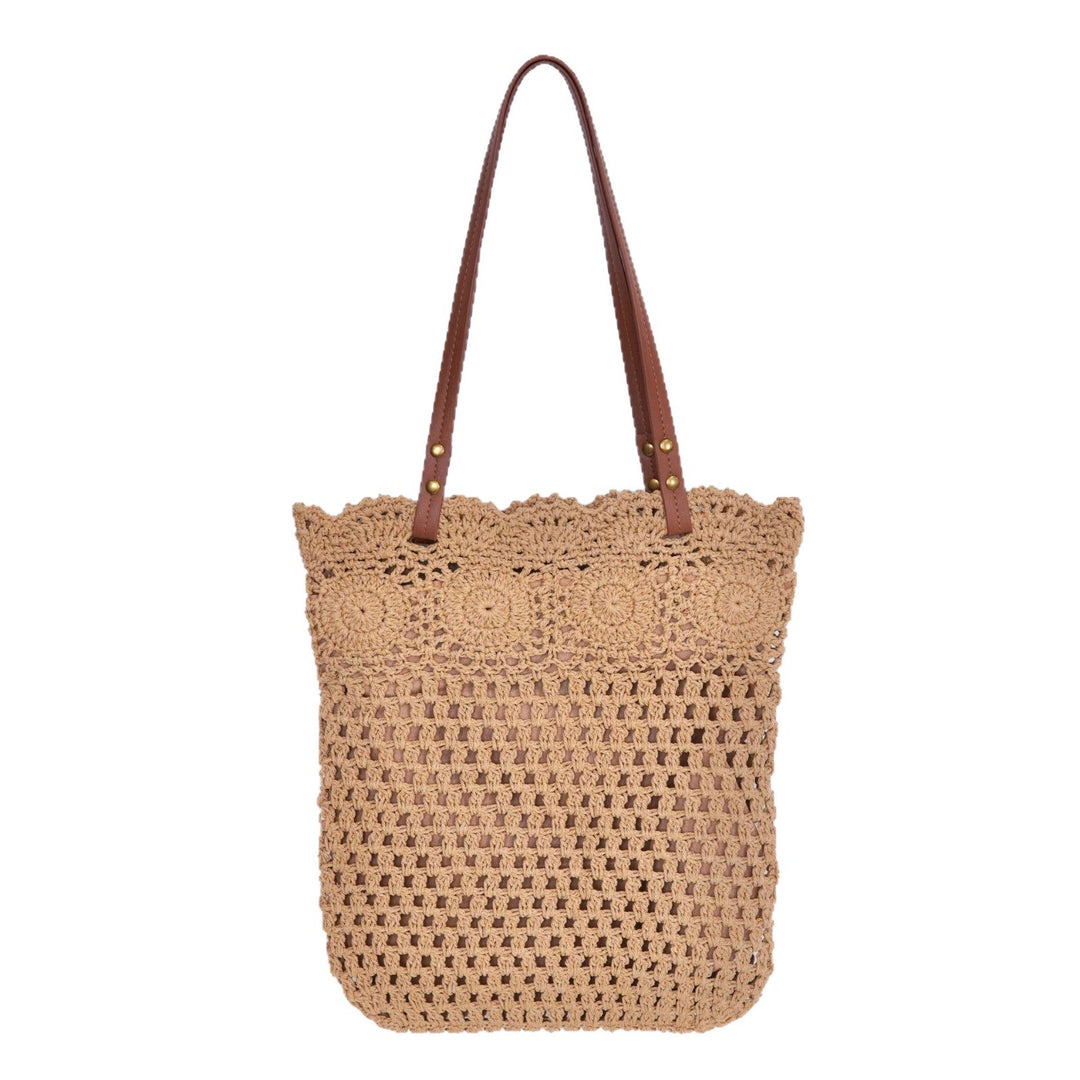 Designer shopping bag with hand-crocheted detail Skanto