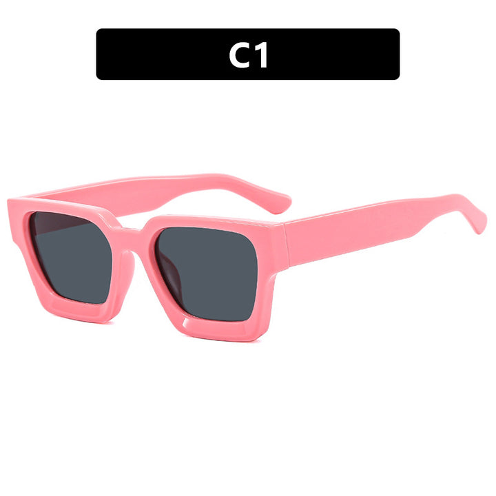 Damer moterik kvadratisk solbrille med robust ramme og gule glass Skanto