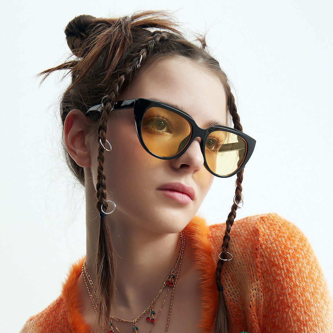 Damer trendy Cat-Eye solbriller med komfortabel passform Skanto