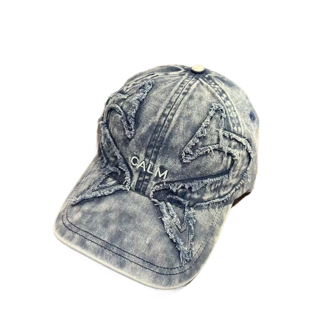 Unisex Slittet Denim Brodert Caps Skanto