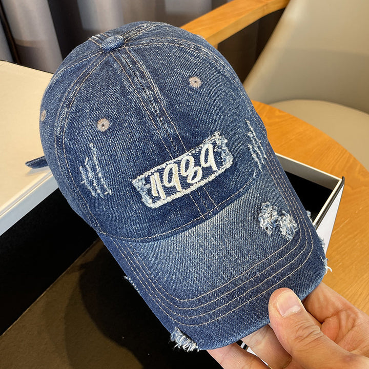 Kvinne Slitt Denim Baseball Caps Skanto 1784188483