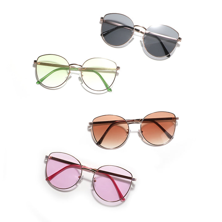 Dame geometrisk solbrille med smal metallramme Skanto