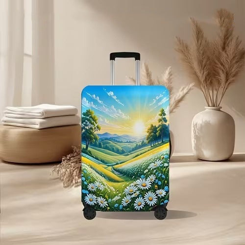 Unisex nan elastisk koffertrekk med vulkansk lava-marmordesign, elastisk beskyttelsestrekk for Trolley Skanto