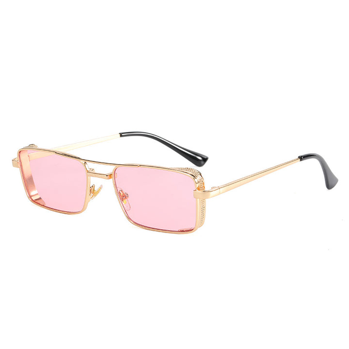 Dame moteriktig rektangulær solbrille med luksuriøs ramme Skanto