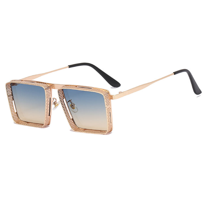 Dame ekstravagant firkantet solbrille med hullet ramme Skanto