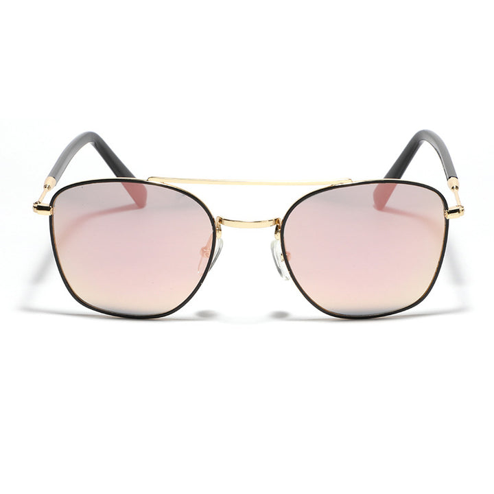 Dame modische kvadratisk solbrille med luksuriøs metallramme Skanto