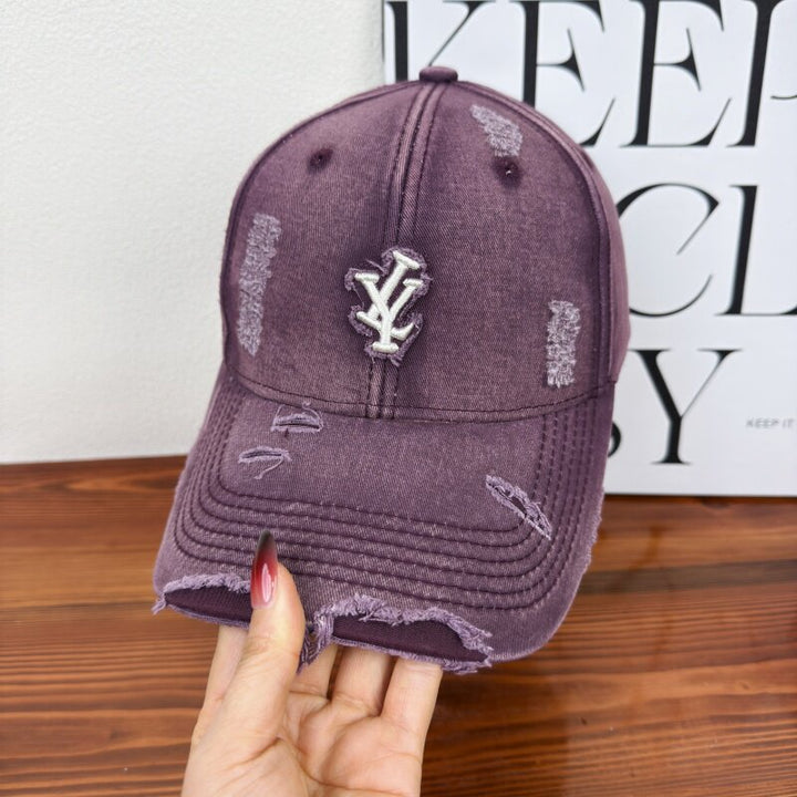 Herres Slitt Denim Justerbar Baseball Cap Skanto