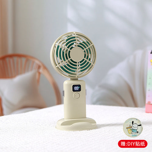 Kvinne bærbar mini vifte med digital hastighetsvisning Skanto