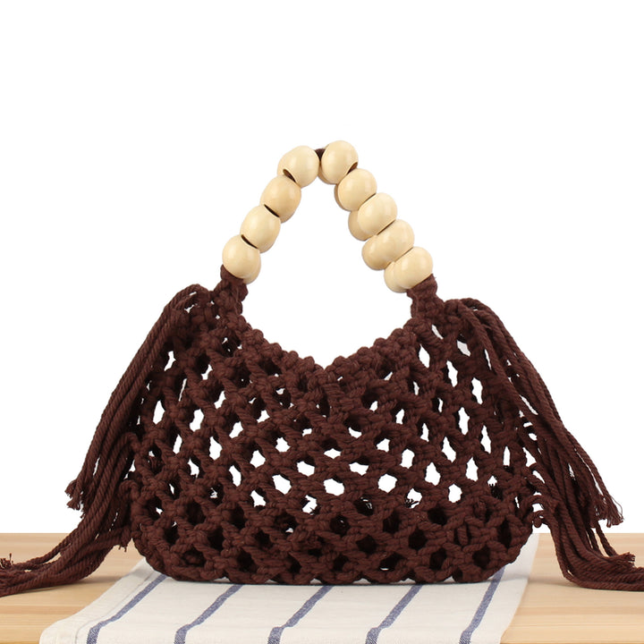 Macrame handbag with wooden handle Skanto