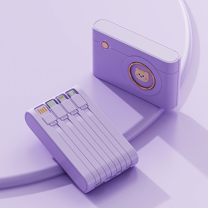 Bærbar powerbank med integrert kabelsystem og innovative ladefunksjoner Skanto