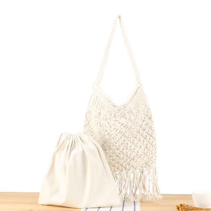 Macrame Shoulder Bag with Fringes Skanto